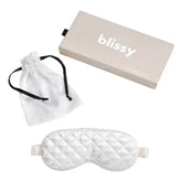 Sleep Mask - White - Diamond Quilted
