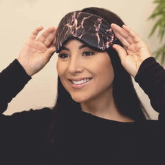 Sleep Mask - Rose Black Marble