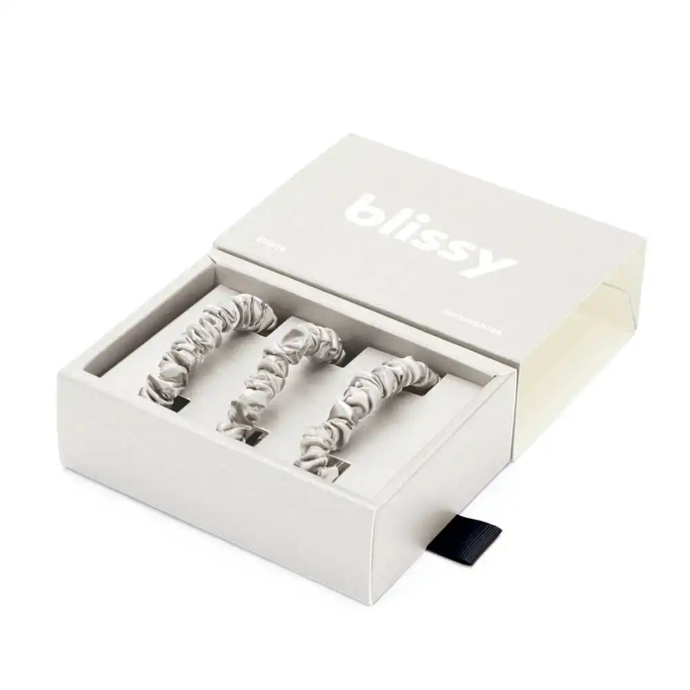Blissy Skinny Scrunchies - White